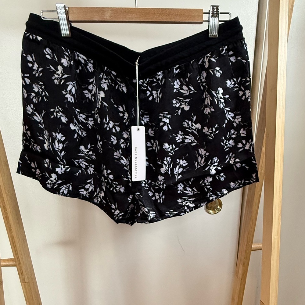 Bare Necessities Black/White Floral Short & Three Black Tops Lounge PJs - Picture 13 of 16